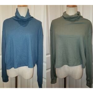 Sws Essentials Cowl Neck Tops Women Medium Loose Fit Super Soft Set of 2 NEW NWT